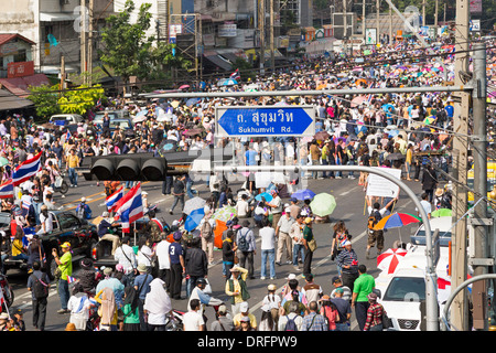 Manifestazione politica, Bangkok, Thailandia Foto Stock