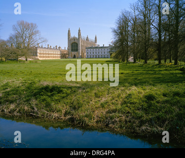 Kings College Chapel e Clare College di Cambridge dal dorso Foto Stock