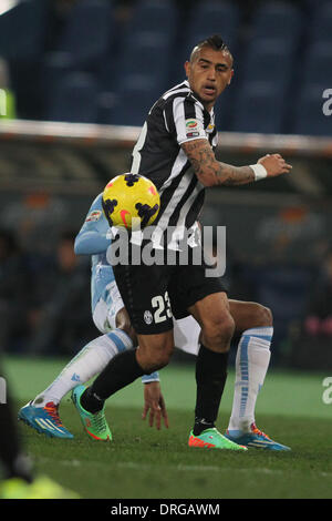 Roma, Italia. 25 gennaio, 2014. Stadio olimpico - Campionato Italiano: Serie A, stagione 2013-2014. S.S. Lazio contro la Juventus Vidal (JUV) Credito: Azione Sport Plus/Alamy Live News Foto Stock