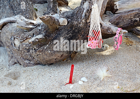 Dettaglio sulla spiaggia, Kantary Beach Hotel, White Beach, vicino a Khao Lak, Phuket, Tailandia Foto Stock