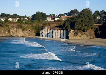 La città di Mendocino sulla costa della California del nord Foto Stock