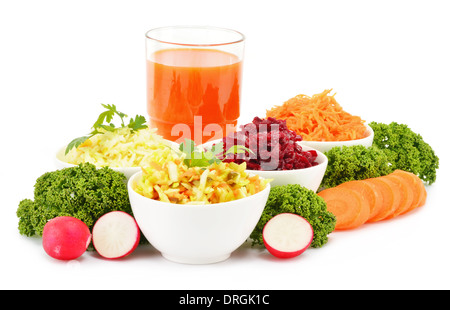 Composizione con quattro insalata di verdure bocce Foto Stock