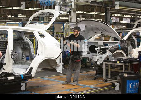 Produzione di Nissan-interno del costruttore di automobili, Sunderland impianto, l'Inghilterra del Nord, Regno Unito Foto Stock