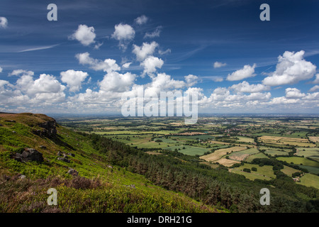 Cleveland Plain dalla banca affrettate, North Yorkshire, Inghilterra Foto Stock