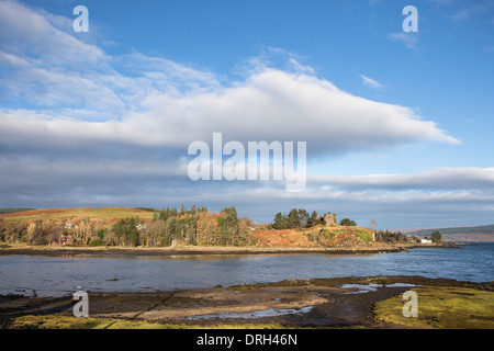 Aros rovine del castello sull'Isola di Mull. Foto Stock