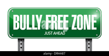 Bully free zone cartello stradale illustration design su uno sfondo bianco Foto Stock