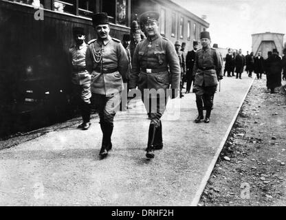 Enver Pascià e un ufficiale dell'esercito tedesco, WW1 Foto Stock