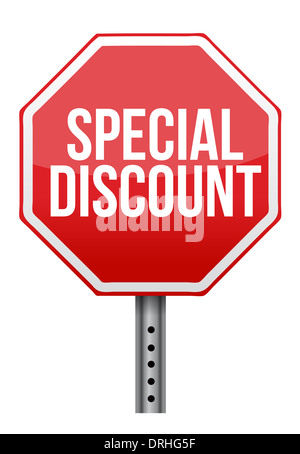 Sconto speciale design illustrazione su uno sfondo bianco Foto Stock