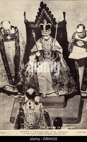 Queen Elizabeth II - Incoronazione - Abbazia di Westminster Foto Stock