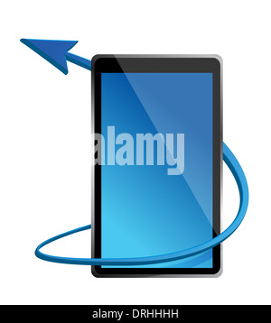 Un tablet pc che mostra il concetto di internet illustration design Foto Stock