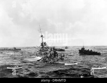 HMS Audacious, corazzata inglese, WW1 Foto Stock