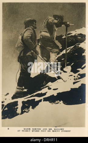 1922 British Mt Everest Expedition - Norton e Mallory Foto Stock