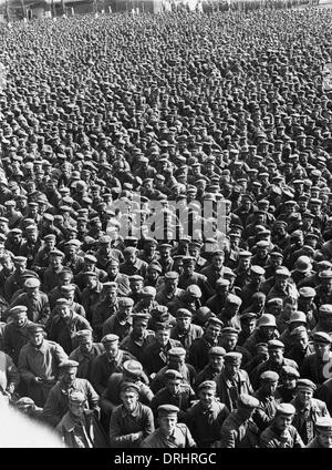 Prigionieri di guerra tedeschi a Abbeville, Francia, WW1 Foto Stock