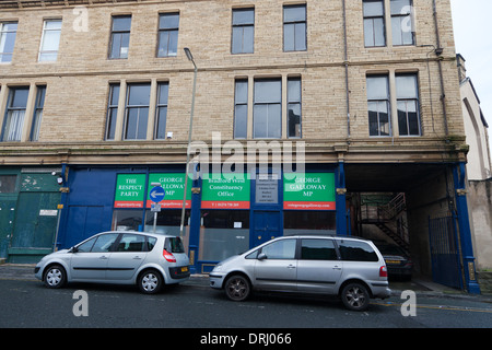 George galloway mp del rispetto delle parti, circoscrizione ufficio, grattan Rd, Bradford, West Yorkshire, Inghilterra Foto Stock