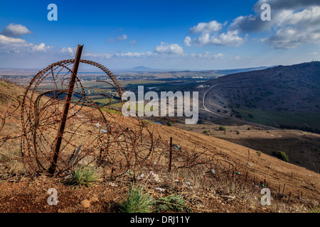 Confine tra Israele e la Siria Foto Stock