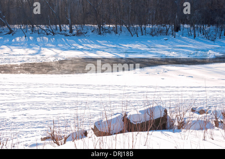 Hidden Falls Park in Saint Paul Minnesota in inverno e neve Foto Stock