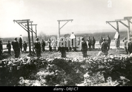 Esecuzione per impiccagione, Fronte Orientale, WW1 Foto Stock