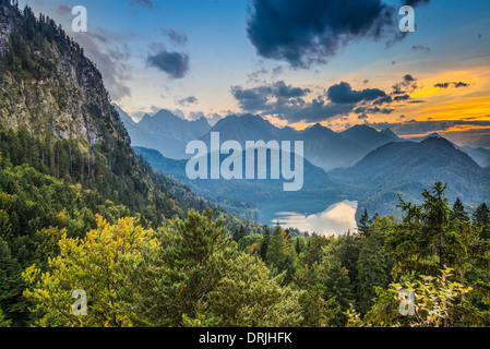 Alpi bavaresi il paesaggio in Germania. Foto Stock