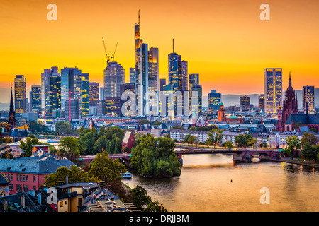 Francoforte, Germania lo skyline della citta'. Foto Stock