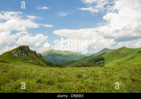 Valle Verde in monti Bieszczady Polonia Foto Stock