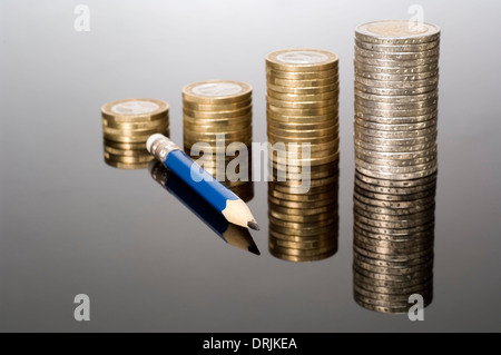 Pile di euro Foto Stock