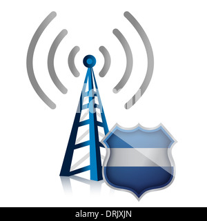 Hotspot wifi protetta da scudo di protezione design illustrazione Foto Stock