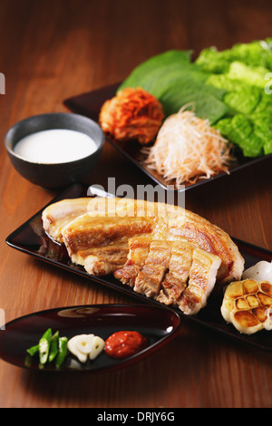 Stile coreano Samgyeopsal Foto Stock