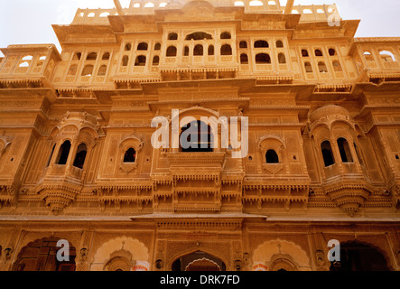 Nathmalji Ki Haveli in Jaisalmer in India nel Rajasthan nell Asia del Sud. Casa architettura Cultura Storia antica storico viaggio Wanderlust Foto Stock