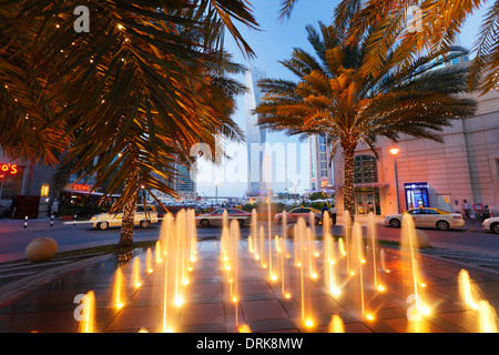 Dubai Marina, fontana Foto Stock