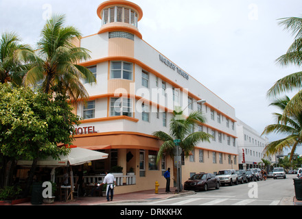 Ocean Drive e South Beach di Miami, Florida, Stati Uniti d'America Hotel Foto Stock