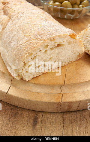 Ciabatta di pane italiano talvolta noto come il pane dei pattini Foto Stock