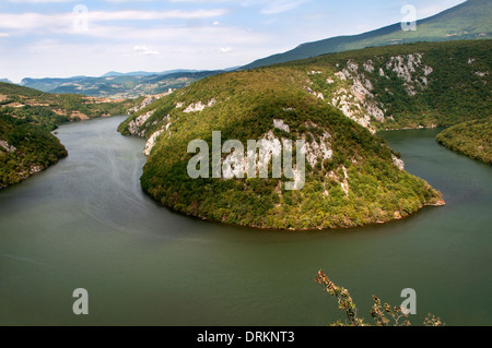 Meandro del fiume vrbas, Bosnia Erzegovina Foto Stock