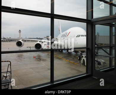 Air France Airbus 380 Aeroporto Dulles Washington DC USA Foto Stock