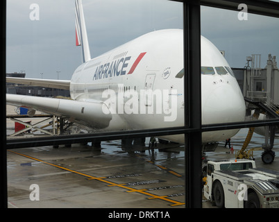 Air France Airbus 380 Aeroporto Dulles Washington DC USA Foto Stock