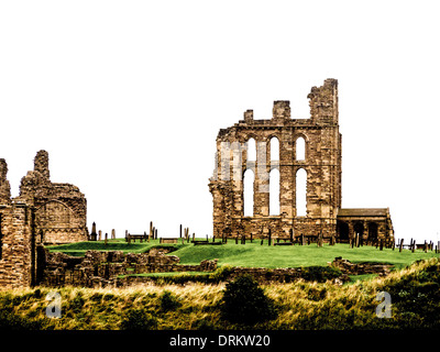 Castello di Tynemouth e Priorato, North Shields. Foto Stock