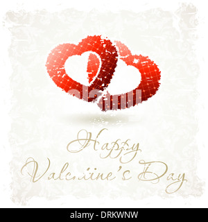 Una schifezza il giorno di San Valentino sfondo con due cuori Foto Stock