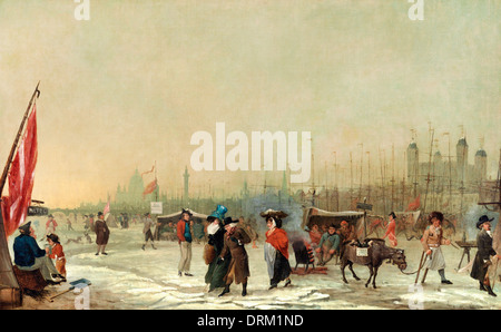 Samuel Collings, brina sul Tamigi 1788-1789 Olio su tela. Yale Center per British Art di New Haven, Stati Uniti d'America. Foto Stock