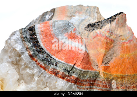 Nastrare Barian Celestino (stronzio solfato) sfalerite e cristalli di calcite Foto Stock