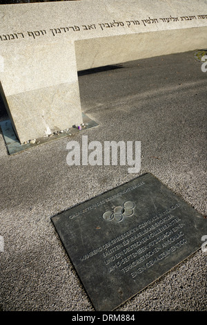 Memoriale di atleti israeliani uccisi da nero a settembre i terroristi durante il 1972 Monaco di Baviera Giochi Olimpici attacchi terroristici. Foto Stock