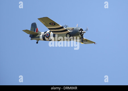 Conserve di Grumman Martlet o Wildcat WW2 US UK degli aerei da caccia a Flying Legends airshow di Foto Stock