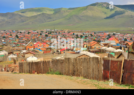 Il mongolo Ger a Ulaanbaatar sobborghi Foto Stock