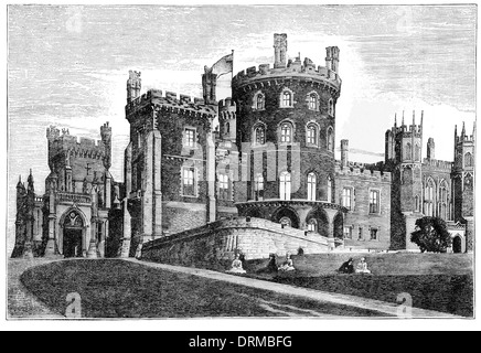 Belvoir Castle da NW. Mostra la grande entrata nel 1860 circa Foto Stock