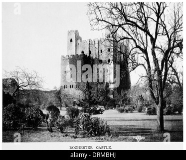 Rochester Castle Kent, sud-est dell' Inghilterra fotografato circa 1910 Foto Stock