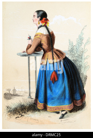 Giovane donna Segovia Spagna circa 1848 Foto Stock