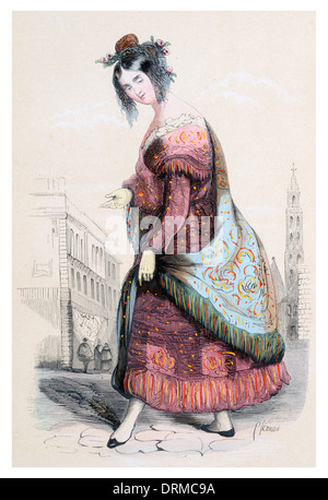 Gypsy Romany donna nomadi Spagna circa 1848 Foto Stock