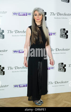 Evelyn Glennie presso il South Bank Sky Arts awards a Dorchester Hotel il 27 gennaio 2014 a Londra, Inghilterra. Foto Stock