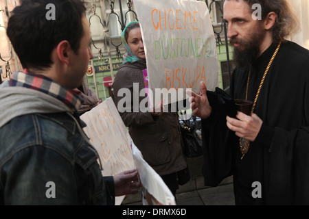 Assemblaggio della diocesi di Praga della ceca chiesa ortodossa si è riunito per la seconda volta per eleggere il nuovo Arcivescovo di Praga. Foto Stock