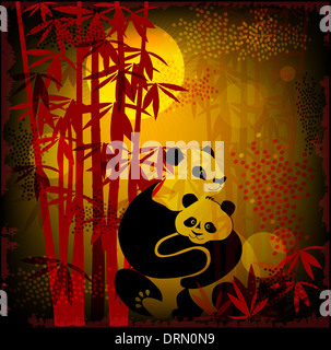 Panda in la foresta di bamboo Foto Stock
