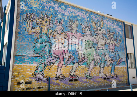 Cronk Rip Graffiti, la spiaggia di Venezia, Los Angeles, CA, California Foto Stock