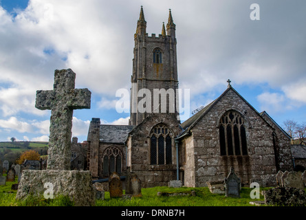 Chiesa Widecome, Widecombe in moro, Dartmoor Foto Stock